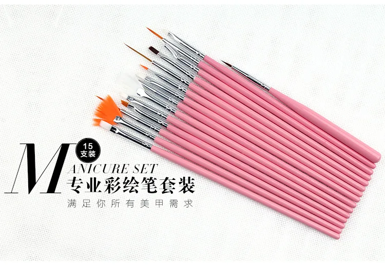 Salão de Beleza Unidades Pacote Terno Unha Cor Pintura Caneta Arte Design Conjunto Pontilhar Desenho Polonês Pincéis Ferramentas Chique 15 - 1 caneta prego arte salão de beleza design