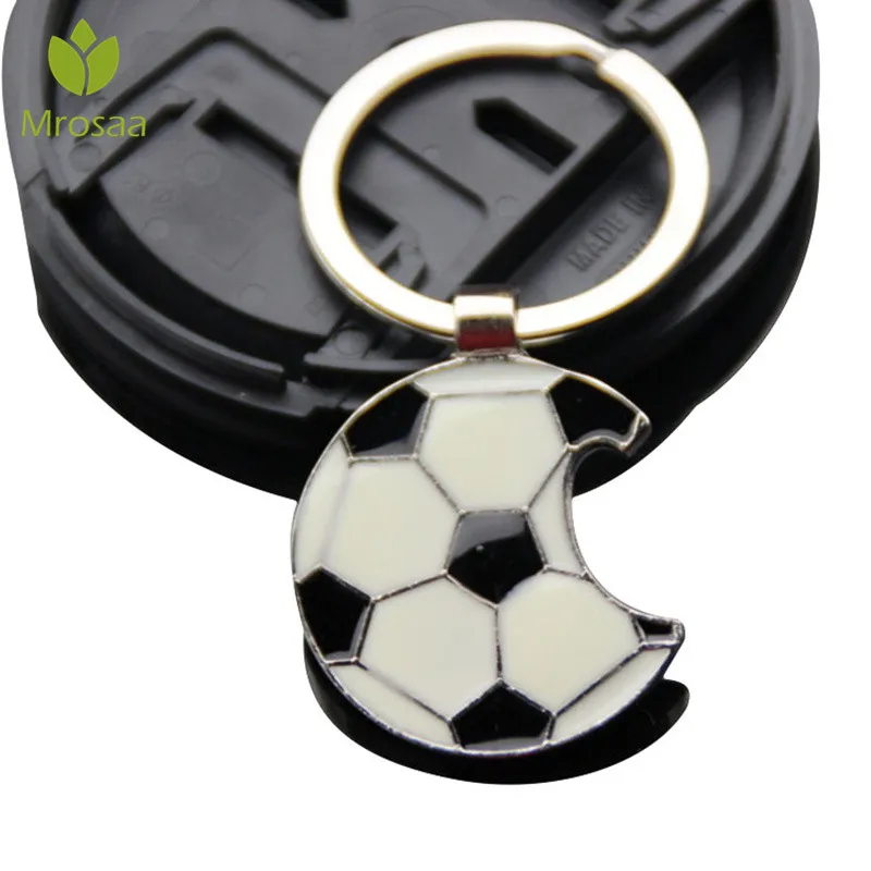 Newest 1pc Portable Metal Beer Bottle Opener Keychains Football Soccer Key Rings Fans Souvenir