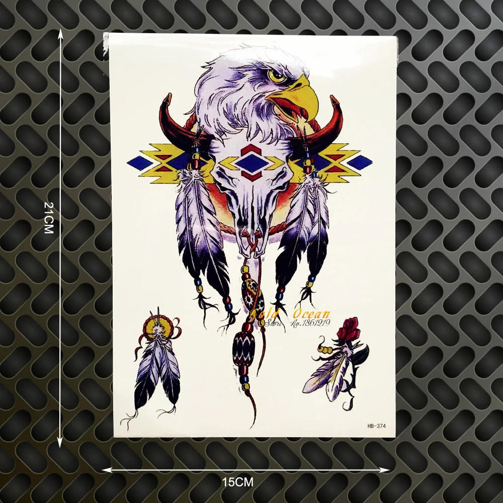 1PC Goat Sheep Head Temporary Tattoo Stickers Men Body Art ARm Sleeve
