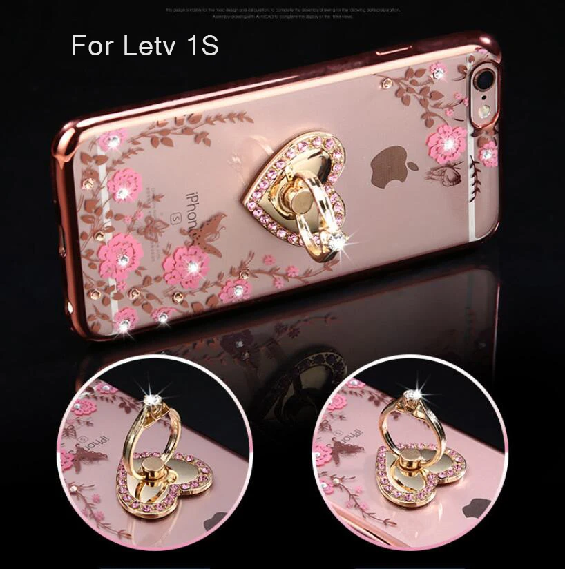 Fashion Ring Clasp Flora Diamond Case For Letv 1S Chic Flower Bling 