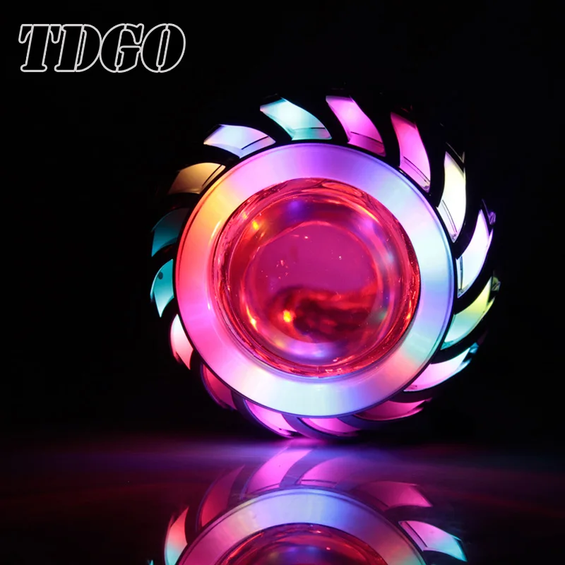 

TDGO Headlight 2019 Motorbike LED Moto Angel Eye Devil Spot Head Light Lamp 2PCS 30W Motorcycle Double Aperture Hot Wheel