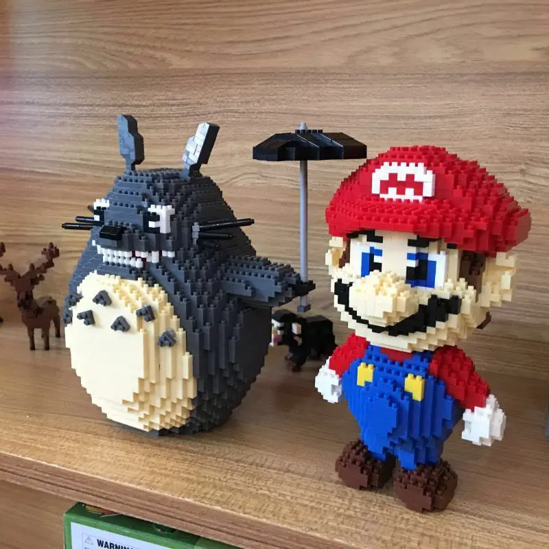 HC Super Mario Luigi Тоторо Губка Боб Пикачу зверополис Йоши Kitty Сейлор Мун DIY Diamond мини строительство Nano Конструкторы игрушка без коробки