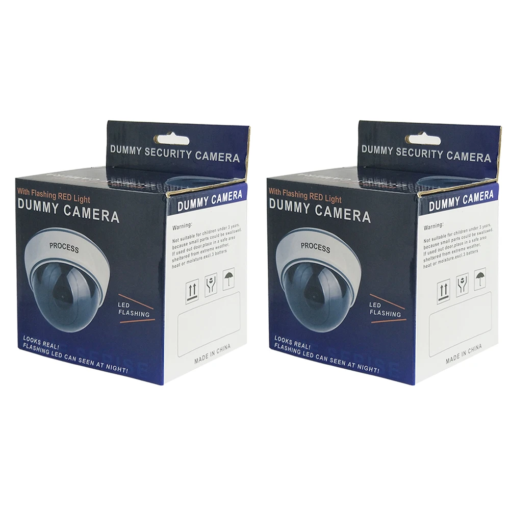 For Christmas Dummy Camera Fake Dome CCTV Camera Indoor Outdoor Red LED Flashing Light AA Batteries for Home Security