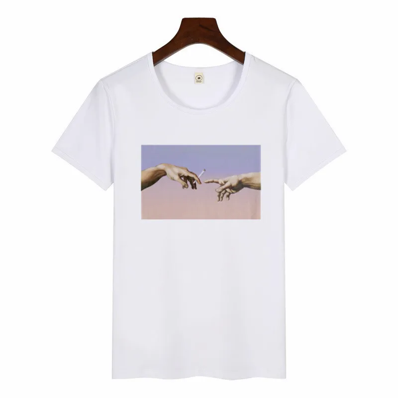 

Women's Michelangelo Personality Print Tshirt Summer New Harajuku Short-sleeved T Shirt Fashion Casual O-neck Women's T-shirt