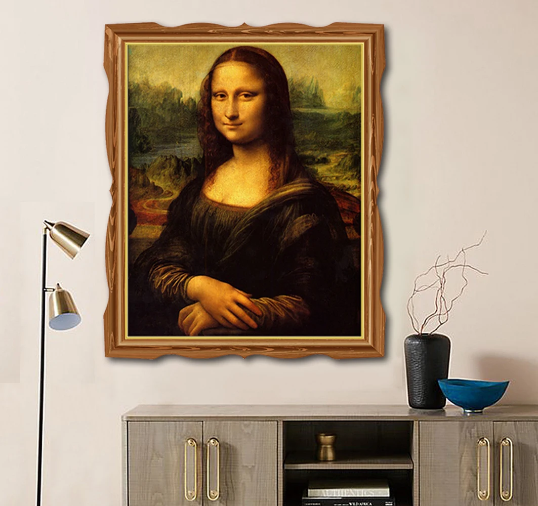 

Mona Lisa's Smile by Da Vinci Wall Art Pictures Poster Print Canvas Painting Calligraphy Decorative Picture for Living Room Home