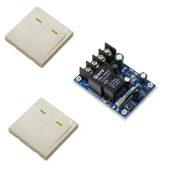 

DC 12V 14V 15V 16V 18V 24V 36V 48V Relay Receiver 40A RF Remote Control Switch Learning Code + Wall Panel Remote Transmitter