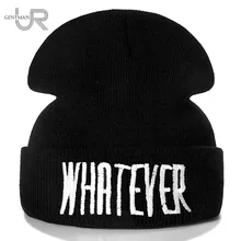 Новая унисекс Шапка-бини с надписью, повседневные зимние шапки для мужчин и женщин, теплая вязаная шапка, модная однотонная уличная шапка