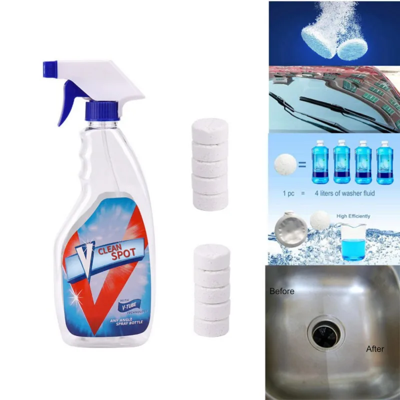 

Dropshipping 10pcs Quick Cleaning Effervescent Spray Cleaner 500ml Spray Bottle Set Home Cleaning Effervescent Spray Cleaner