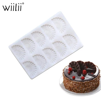 

Silicone Chocolate Mold For Fondant Cake Decoration Molds 3D DIY 10 Holes Sector Cookie Mould Kitchen Baking Decorating Tool