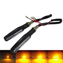 2 pcs Fluindo LED Motorcycle Turn Signal Indicadores Seqüencial Piscas Piscas Cintilação Âmbar Lâmpada Luz Flexível Flexível