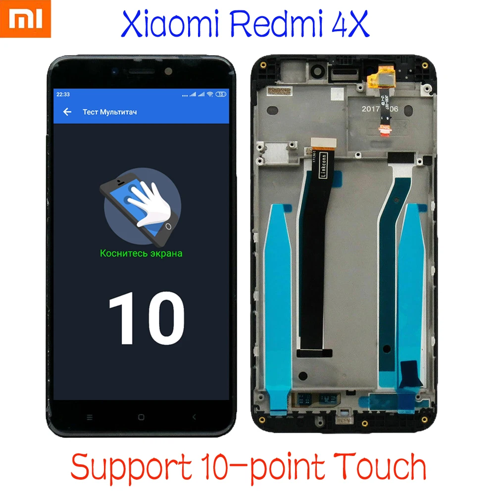 

For Xiaomi Redmi 4X LCD Display Touch Screen Digitizer Assembly With Frame For Xiaomi Redmi 4X Pro Prime 4A Replacement sensor