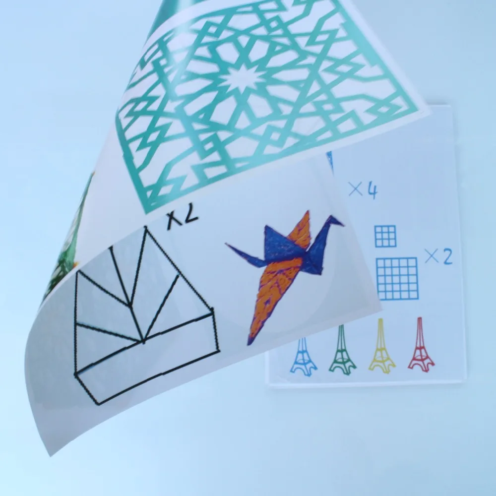 KEMBONA 3d pen printing model paper with 40 designs make children easy learn how to work out with a 3d pen