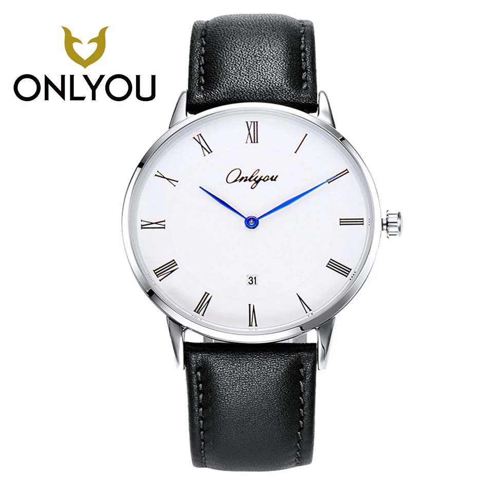 

ONLYOU Luxury lovers Watch Fashion Simple Men Watches Women Dress Leather Waterproof Casual Quartz Wristwatch reloj mujer hombre