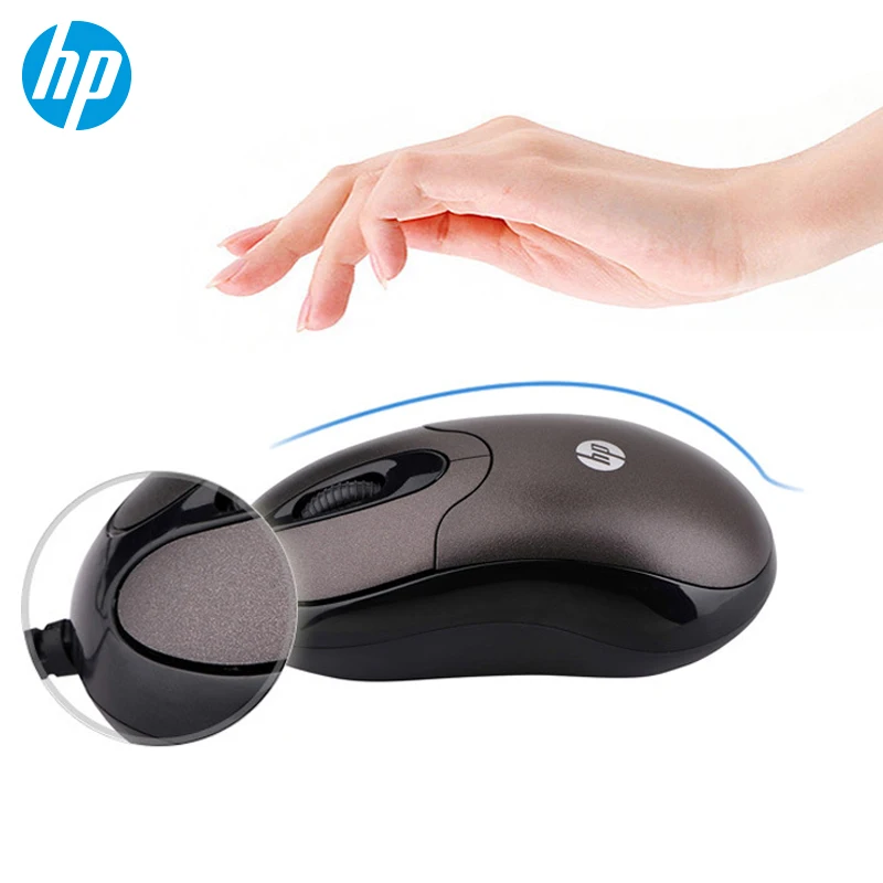 

HP FM110 wired Mouse Ajustable 3000DPI 4 Buttons Gaming Mouse Ultra thin Mute Optical Mouse Rechargeable Mini Computer Mouse
