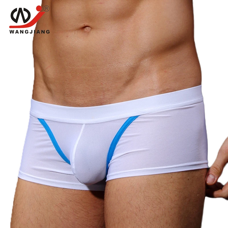 WJ Мужское нижнее белье боксеры Cueca Masculina скольжения Homme Мужское нижнее белье боксер Homme трусы брендовая одежда спандекс мужские боксеры