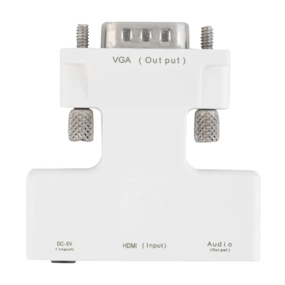 

Newest Female HDMI To Male VGA Audio Adapter HDMI HD Cable Converter Adapter For Computer Laptop Desktop Whtie