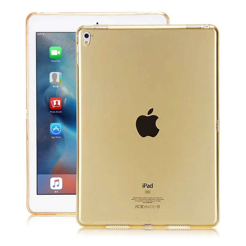 Чехол для iPad Pro 9,7 чехол TPU мягкая задняя крышка чехол для iPad Pro 9,7 Ультра тонкий прозрачный силиконовый чехол для iPad Pro 9,7 дюйма - Цвет: Transparent Gold