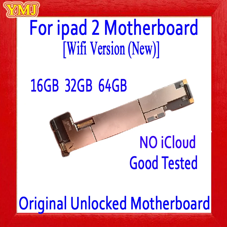 Оригинальная разблокированная материнская плата для ipad 2, бесплатный iCloud, Wifi версия для ipad 2, материнская плата с полным чипом, 16 ГБ/32 ГБ/64 ГБ
