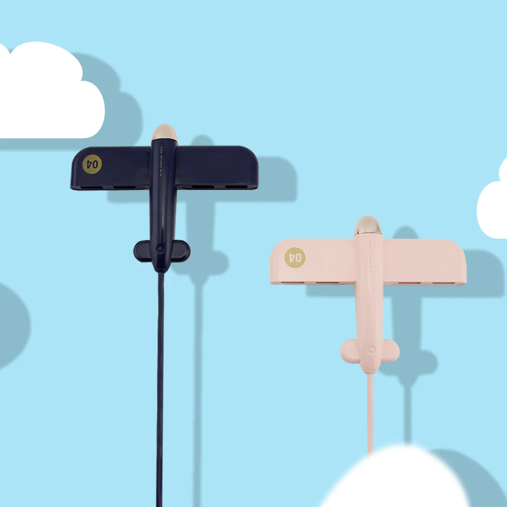 Мульти порты Micro Usb 2,0 концентратор 4 порта комбо мини хаб сплиттер портативный ПК Аксессуары креативный мультфильм Самолет адаптер для Macbook