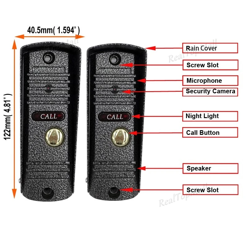 Function symbol of high quality hd wired video door phone intercom system