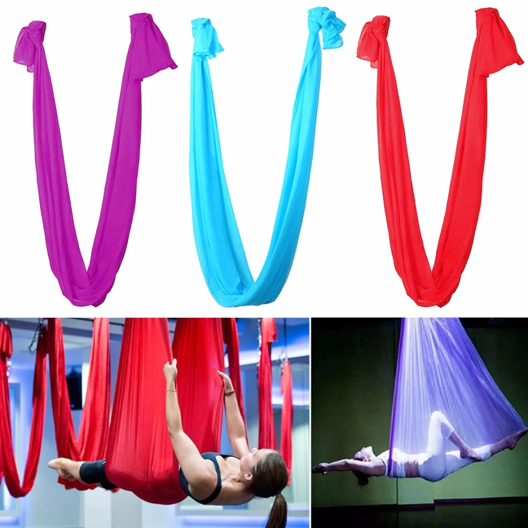 2017 High Quality 2.8m *1m Length Yoga Flying Swing Hammock Anti Gravity Elastic Yoga Aerial
