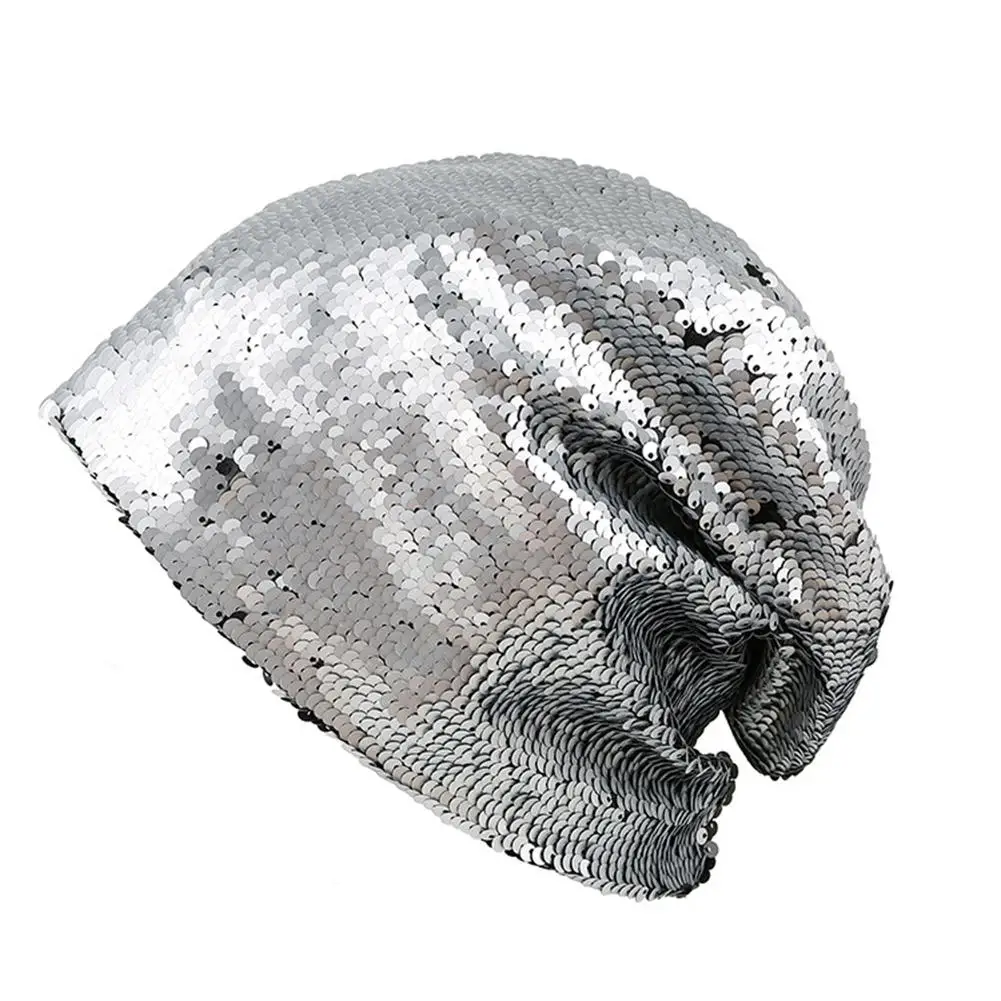 MISSKY женские мужские однотонные модные Универсальные блестящие двусторонние пайетки кепки Открытый Теплый головной Убор Шляпы