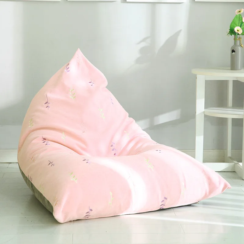 

Lazy Sofa Cover Without Filler Flannelette Embroidery Elastic cloth splicing Bedroom Modern Reading Chair Pure Color Cover