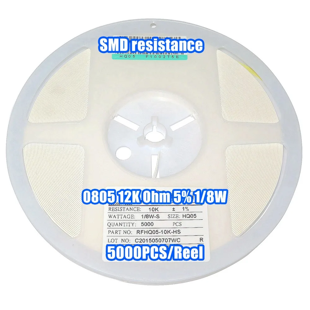 

1 Reel 0805 12k 12K Ohm 5% 1/8W SMD Resistance 5000PCS/Reel