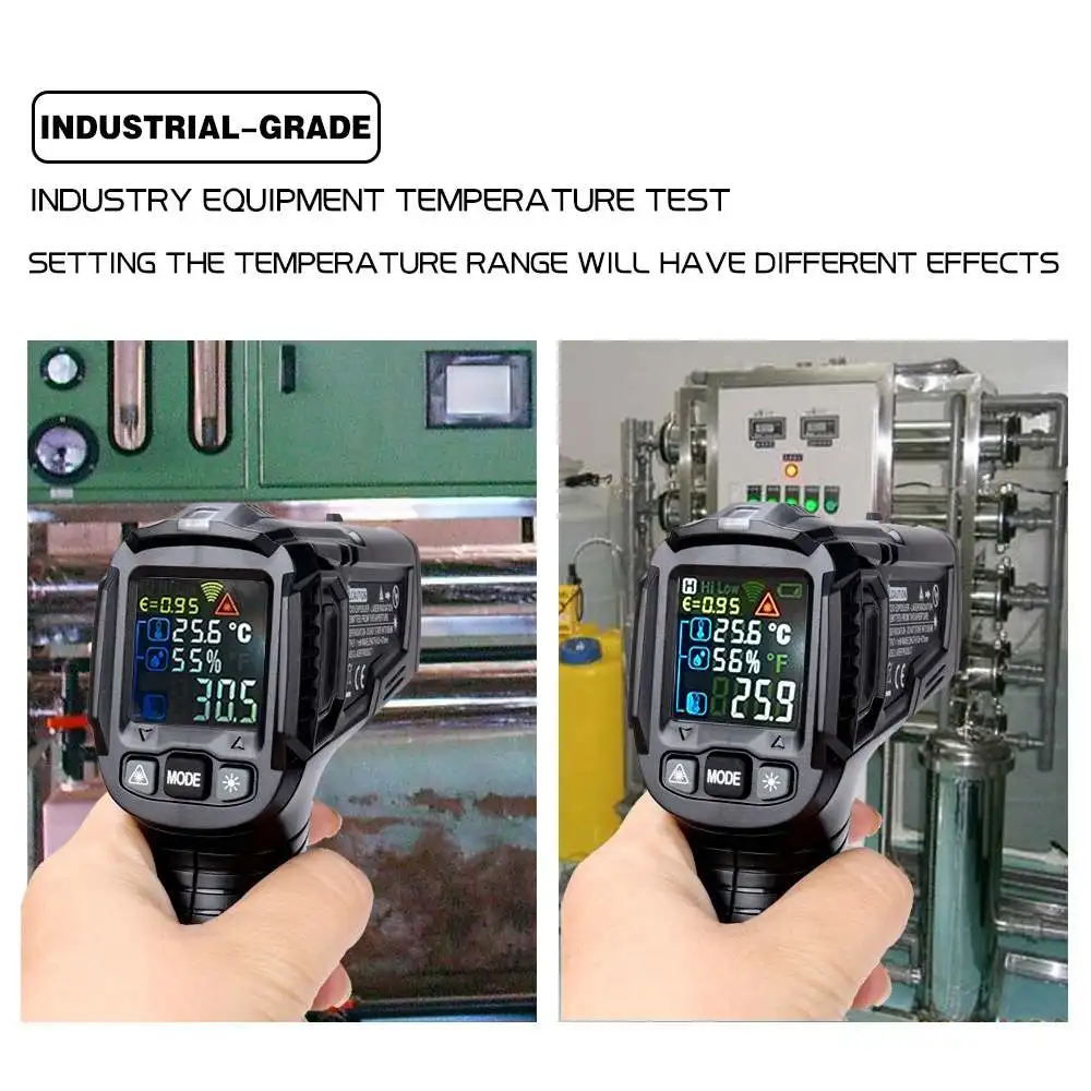 WINAPEX ET6531B/C 2 типа Бесконтактный Инфракрасный цифровой термометр для измерения влажности-50~ 600 градусов с красочным VA для завода автомобиля