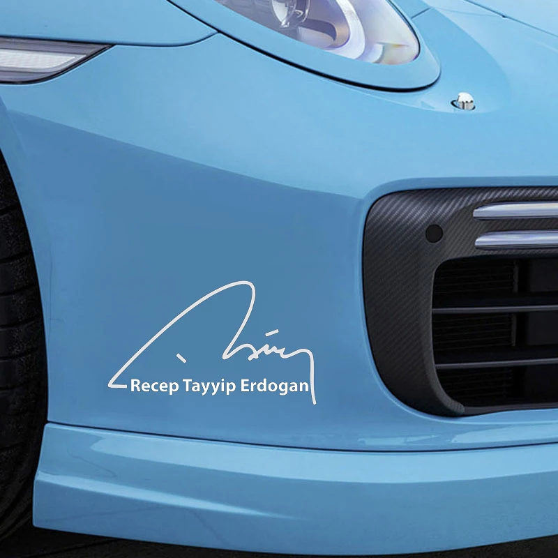 18*10cm Auto Motorrad Aufkleber For Recep Tayyip Erdogan Sticker Autogramm Unterschrift Cool Graphics Vinyl Sticker