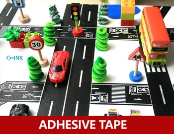 Railway Road wide washi scrapbook tapes , new creative traffic road decorative paper tape as stickers for scrapbooking , masking 48mmx5m railway road washi tape wide creative traffic road adhesive masking tape road for kids toy car play