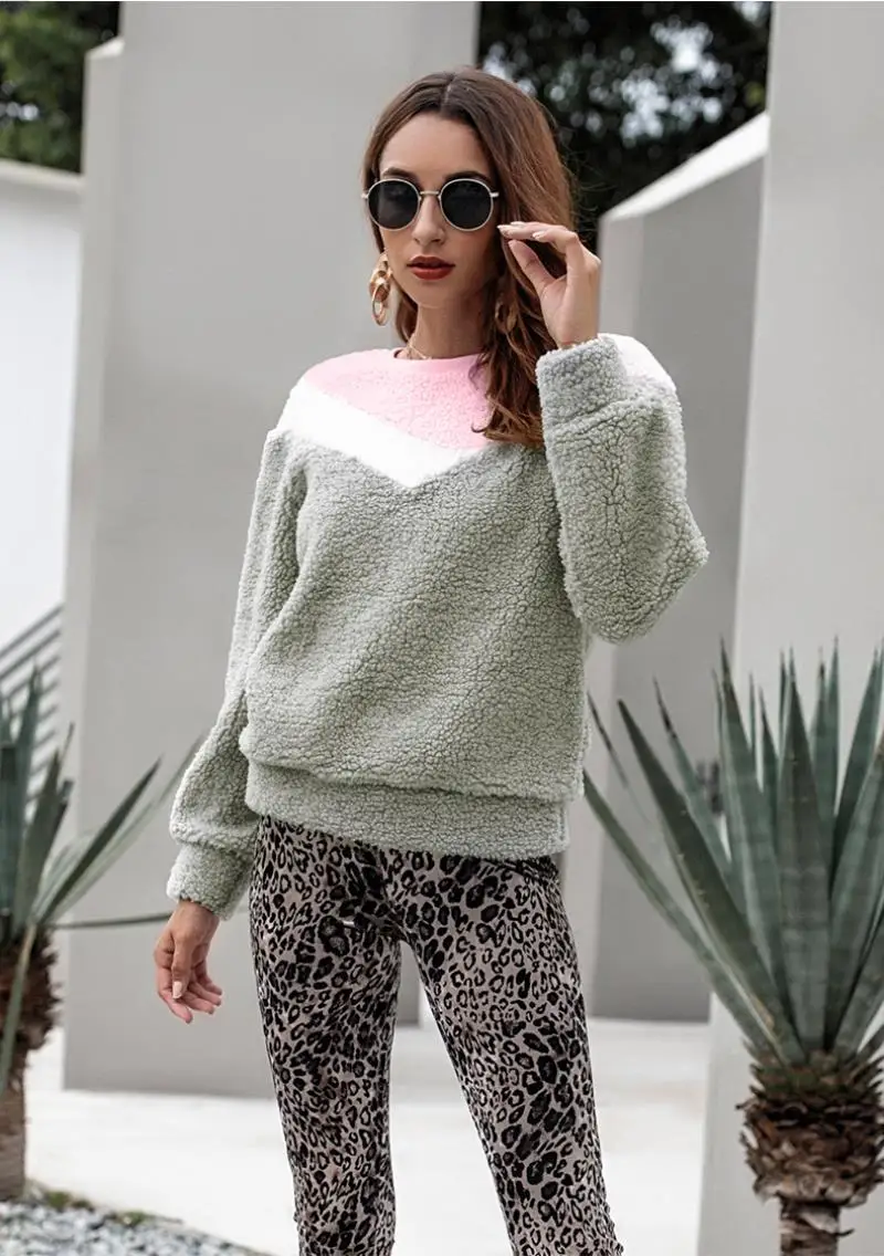Women's New Long Sleeve O-Neck Coat Women's Velvet Sweatshirt Casual Outerwear Vestidos TO Keep Warm