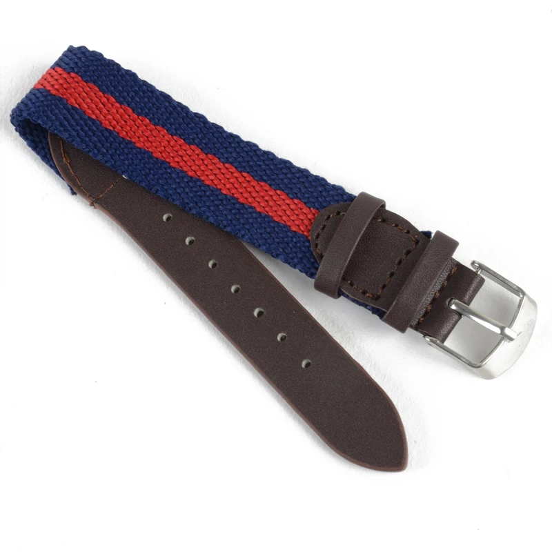 Watch Band Strap Nylon Mesh Leather Watchbands Womens Mens Sport Watches Belt Accessories Relojes Hombre 18mm 20mm Canvas