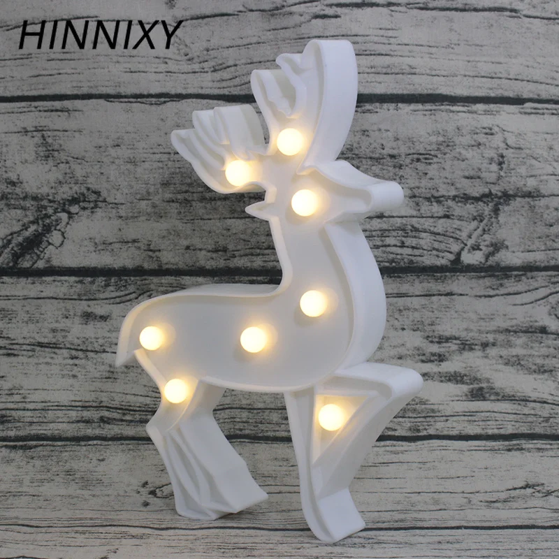 Hinnixy LED 3D в форме оленя ночник украшение лампа прикроватная для детей подарок