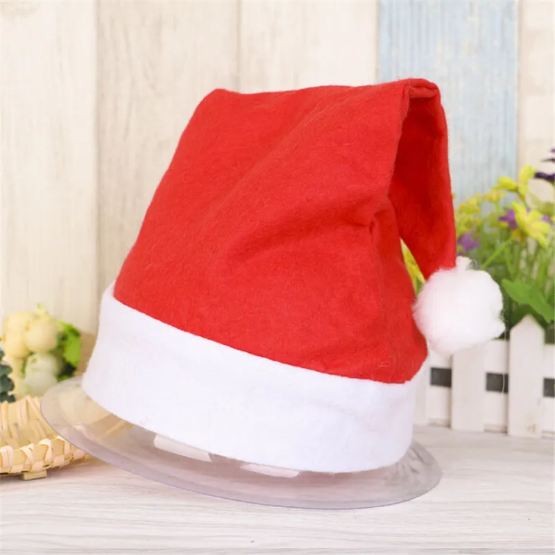 10Pcs/lot Adult Ordinary Christmas Hats Santa Hats Children Cap for Christmas Party Props New Year Gift