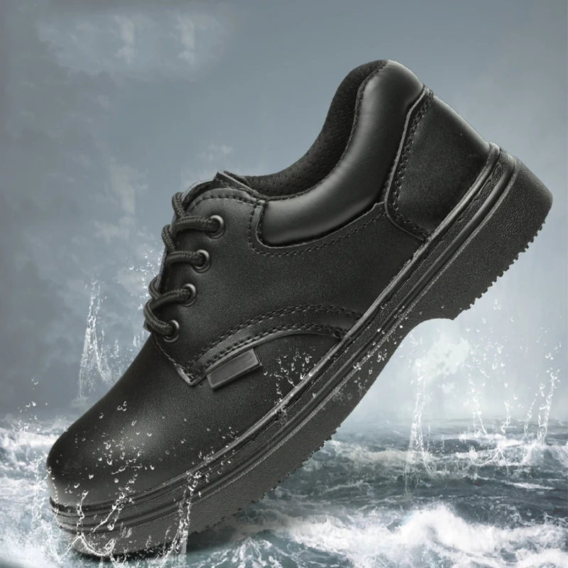 

Cow Leather Breathable Safety Shoes Men Lightweight Summer Anti-smashing Male Work Sandals Single Non-slip Sneakers Labor Shoes