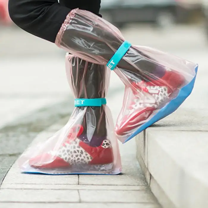 Новинка, 1 пара, защищающий от дождя чехол для обуви, утолщенные водонепроницаемые сапоги, резиновые сапоги на плоской нескользящей подошве, BFE88