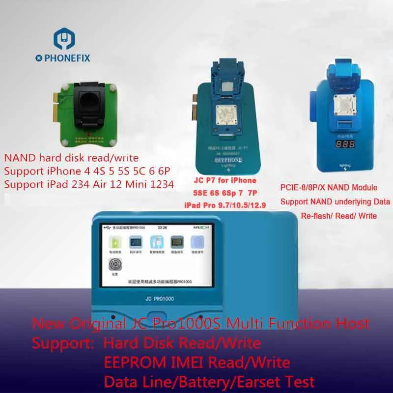 US $105.00 JC Pro1000S NAND Programmer P11 BGA110 JCID P7 PRO PCIE NAND HDD Read Write Repair Tool For IPhone 5SE11pro MAX For All IPad