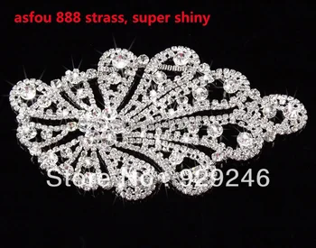 

1 pc shiny crystal rhinestone applique for bridal wedding belt flower shape DIY dancing dress stage garment shoulder decoration