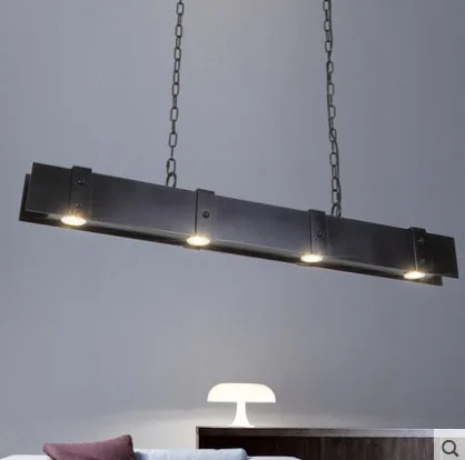 Loft Retro Black Iron Rail Pendant Light Offices Loft Retro Black Iron Rail