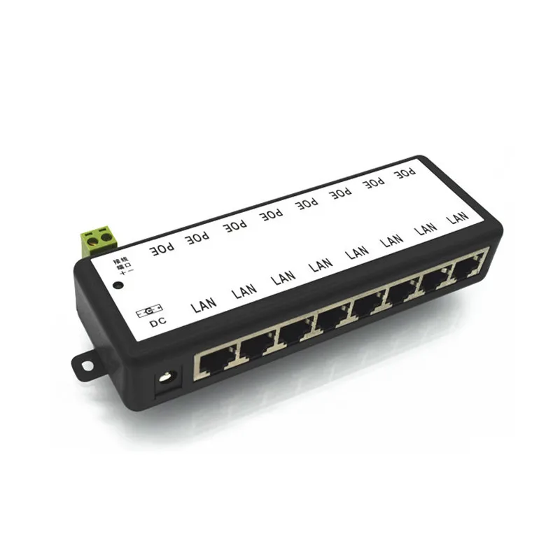 8 канальный CCTV POE инжектор для наблюдения IP камеры питания через Ethernet адаптер с оболочкой