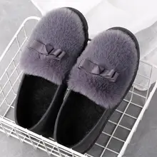 EOEODOIT/женские кроссовки на меху; сезон осень-зима; обувь на плоской подошве без застежки с круглым носком; удобные зимние ботинки на плоской платформе; нескользящая теплая обувь