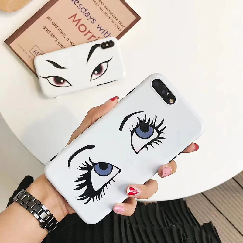 Модный силиконовый чехол для телефона с глазами девочек iPhone XS Max XR X 10 8 7 6 S Plus