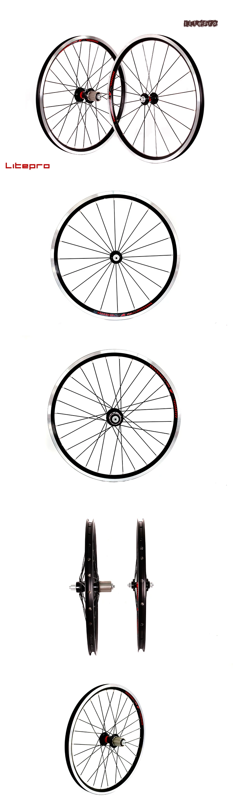 Litepro Cump Fun, набор колес 20 дюймов 406, 2 подшипника, складной велосипед, V, набор тормозных колес для SP8 VP18, 74 мм/130 мм, детали для велосипеда