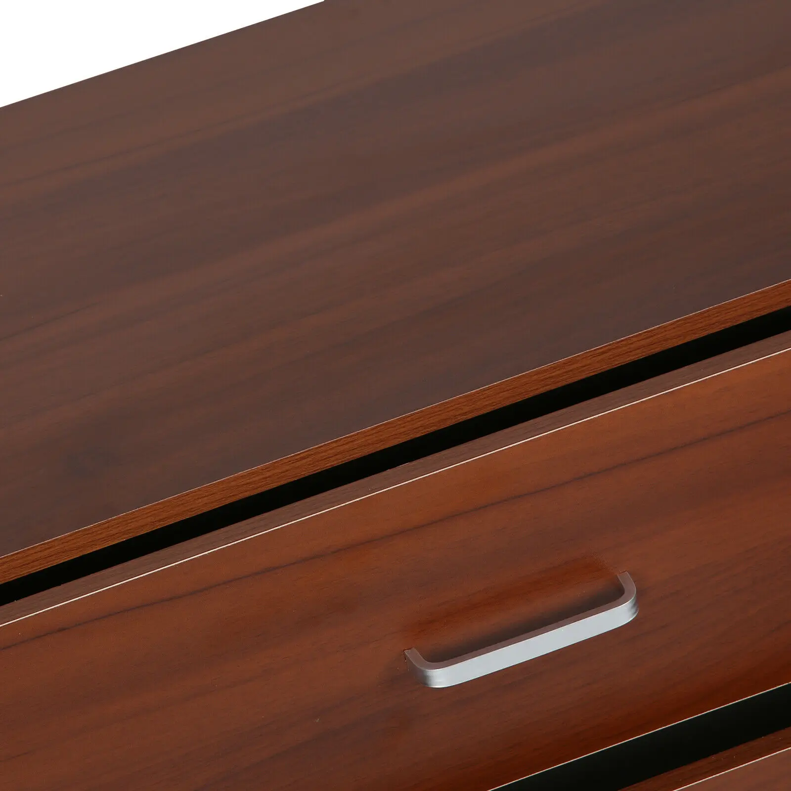 Chest Of Drawers Walnut 5 Drawer Metal Handles Runners