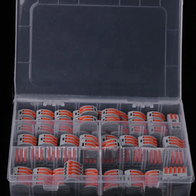

Terminal Block Flexible Operating Lever Home Compact Splicing Connector Wire 2 3 5 Pole Electric Cable Clamp Nut