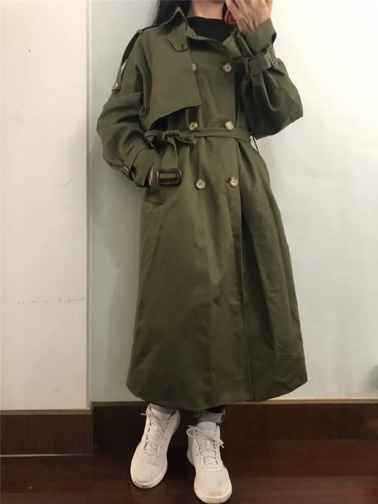 2022 Spring Autumn Russia Fashion Brand Women Long 100% Cotton Trench Coat Large Size Belted Raincoat Windbreaker Manteau Femme long puffer jacket