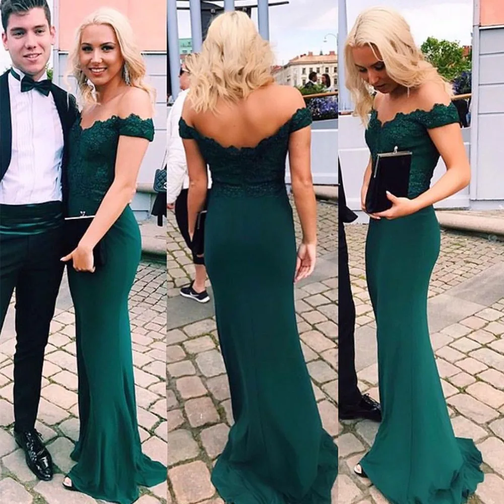 

Customized Sexy Off the Shoulder Mermaid Appliques Evening Dresses Lace Long Prom Formal Party Dresses Gowns Vestido De Festa