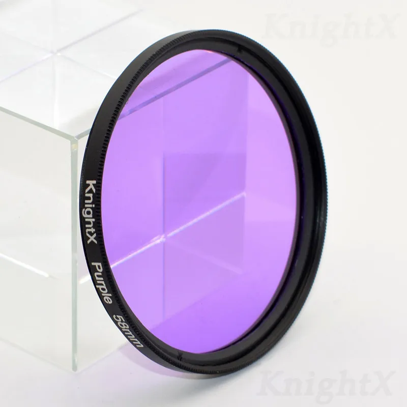 KnightX 24 цветной фильтр gnd Градуированный комплект для фотосъемки цветное фото 52 мм 58 мм uv cpl красный желтый синий объектив камеры для canon nikon - Цвет: Purple
