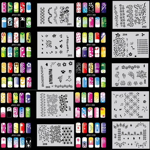 Ophir 320 Pcs Lot 3200 Designs Nail Paint Stencils Template Sheets Ophir 320 Pcs Lot 3200 Designs Nail Paint Stencils Template Sheets Airbrush Art